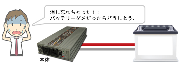 バッテリーを過放電の状態になってしまいます。