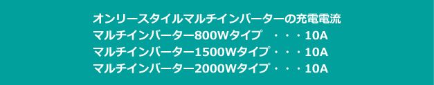 オンリースタイルマルチインバーターの充電電流